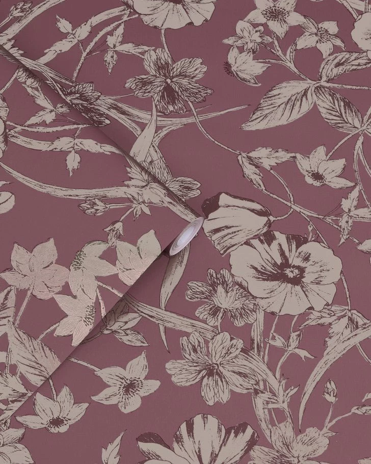 Summerhill Pale Blackberry Wallpaper - Image 3