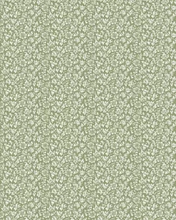 Sweet Alyssum Moss Green Wallpaper