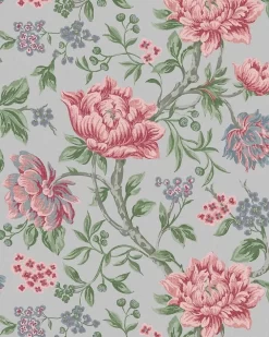 Tapestry Floral Slate Grey Wallpaper Sample