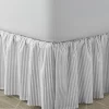 Ticking Stripe Grey Ruffled Bed Skirt