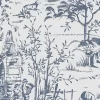Toile De Jouy Dark Seaspray Blue Wallpaper Sample