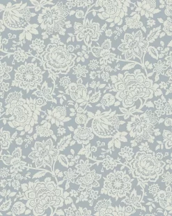 Trailing Laurissa Pale Seaspray Blue Wallpaper