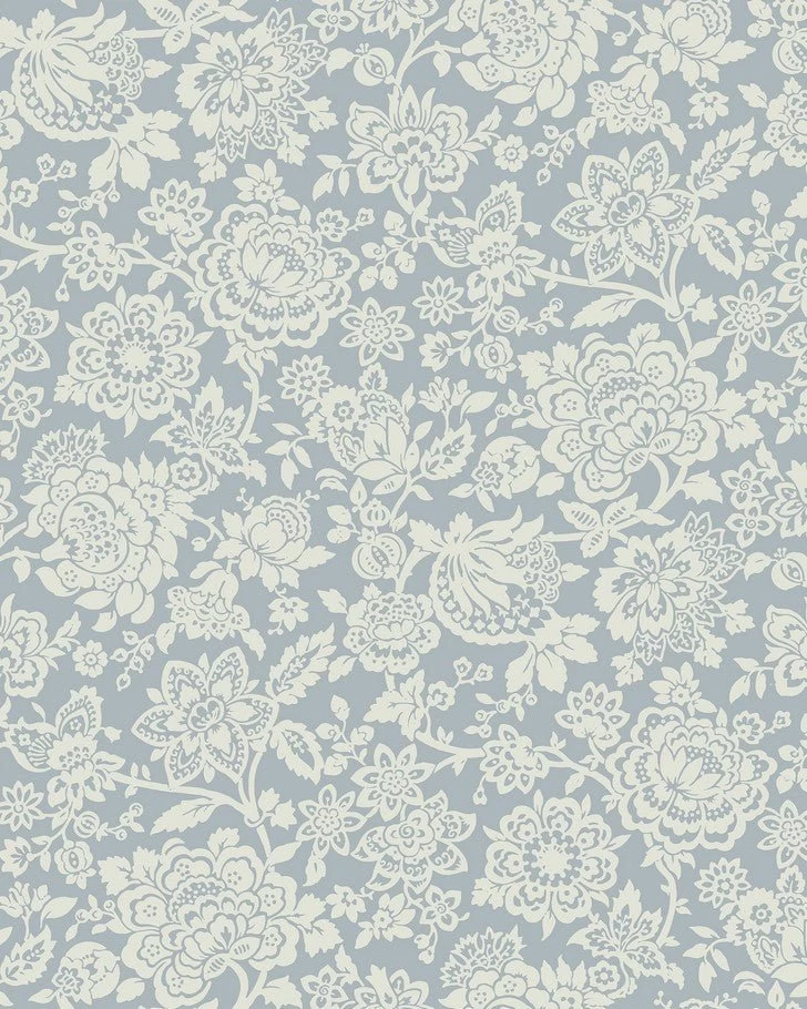 Trailing Laurissa Pale Seaspray Blue Wallpaper Sample
