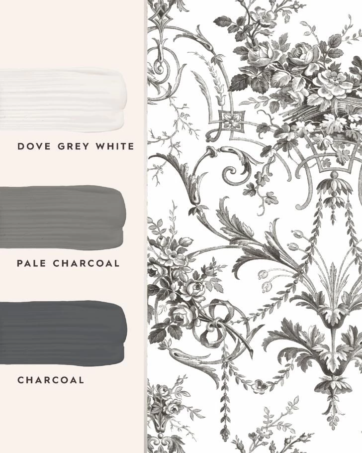 Tuileries Charcoal Grey Wallpaper - Image 3