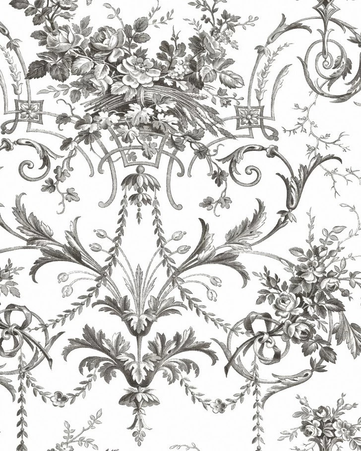 Tuileries Charcoal Grey Wallpaper