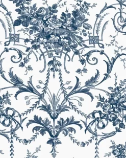 Tuileries Midnight Blue Wallpaper Sample