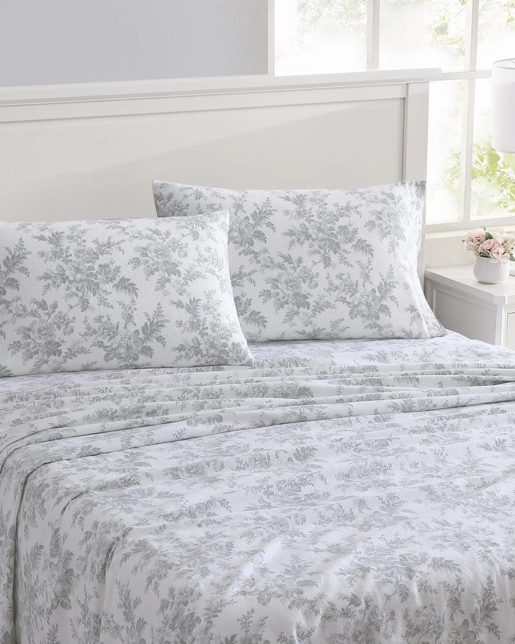 Vanessa Grey Cotton Flannel Sheet Set - Image 2