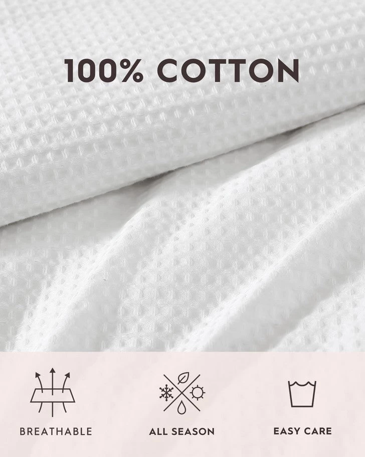 Waffle Pique White Comforter Set - Image 6