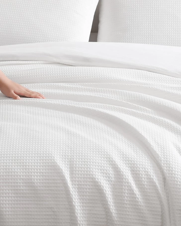 Waffle Pique White Comforter Set - Image 3