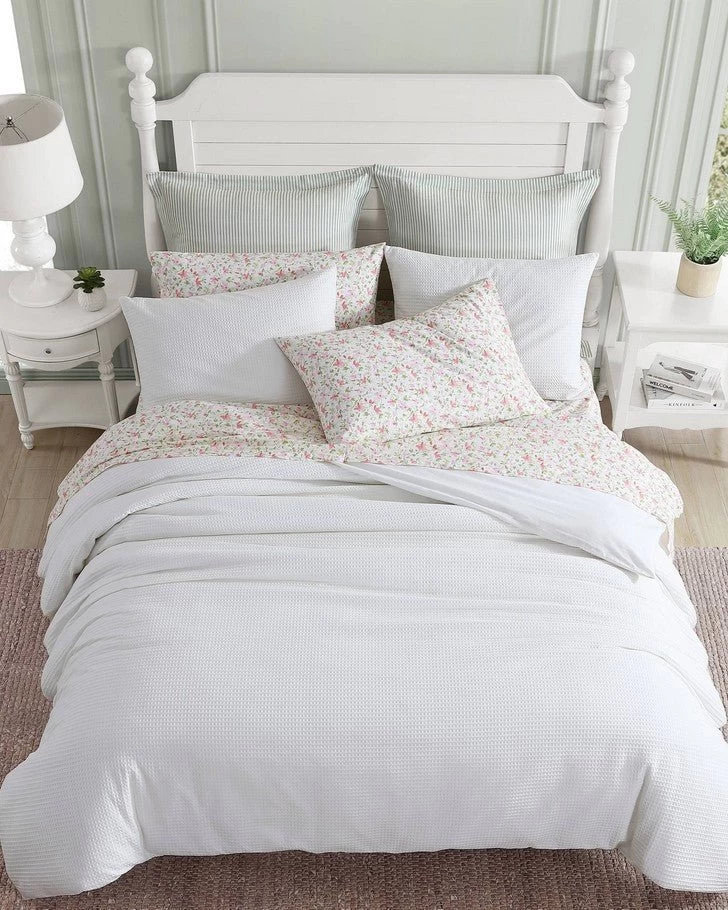 Waffle Pique White Comforter Set - Image 2