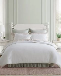 Waffle Pique White Duvet Cover Set