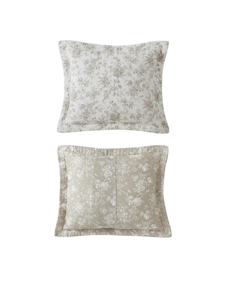 Walled Garden Mocha Reversible Quilt Set - Image 10