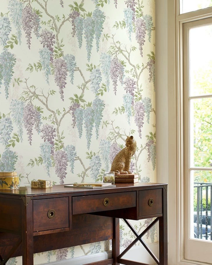 Wisteria Garden Pale Iris Wallpaper - Image 2